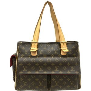 Louis Vuitton Brown Red Monogram Bag Multiplicite Tote Accessory